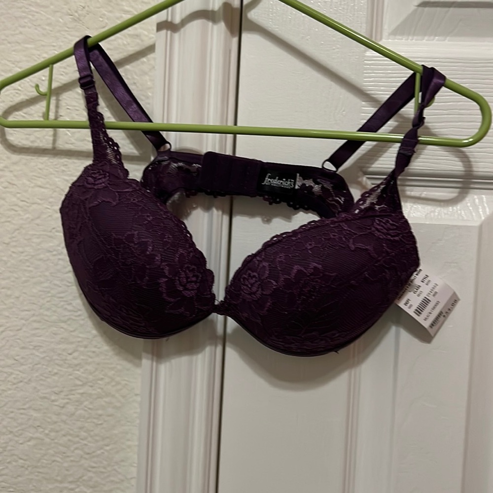 Fredericks PushUp 36B Black Cherry NWT